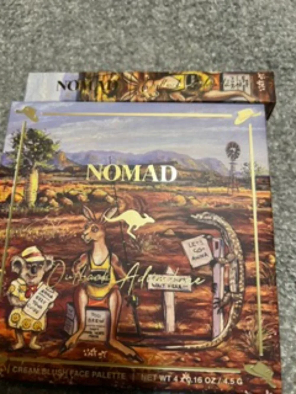 NWT Nomad Cosmetics Outback Adventure 4-Pan Blush Palette & Liquid Lipstick
